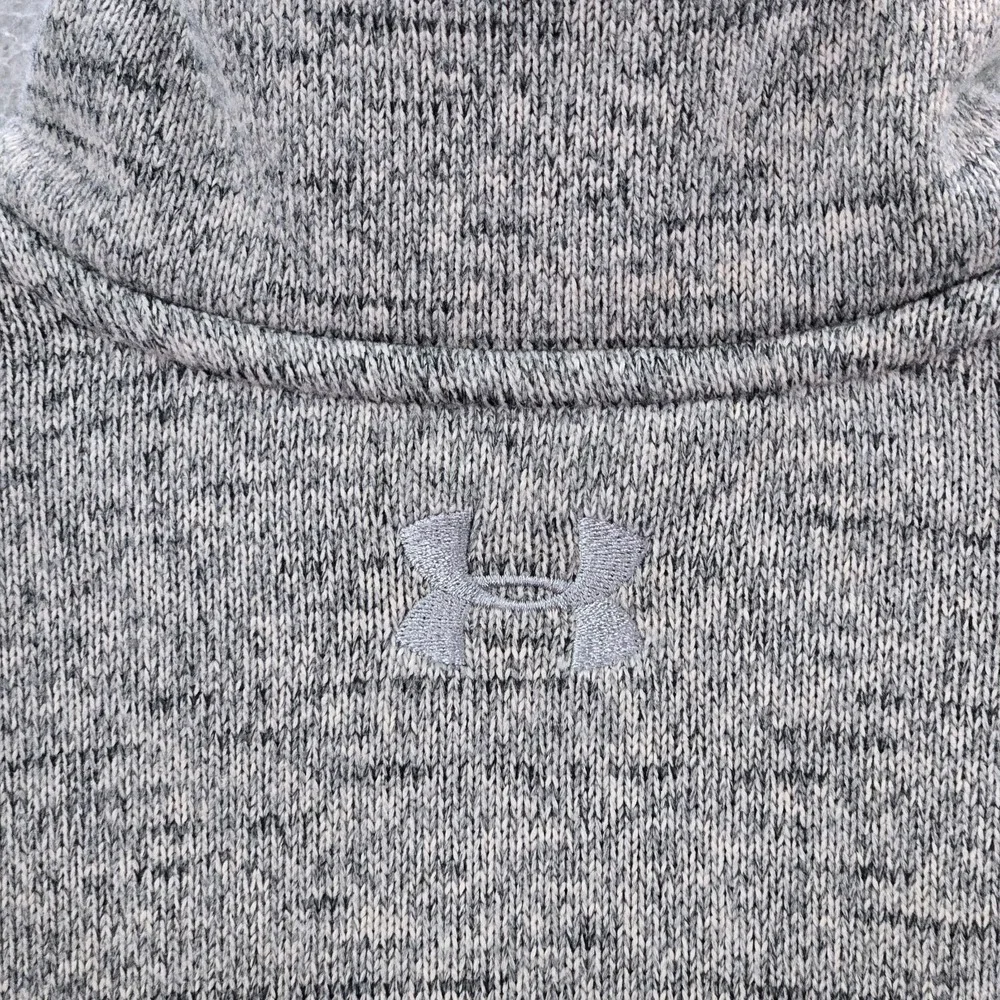 Under Armour‎ Men Sweatshirt Large Gray Heather Henley Mock Neck Pocket